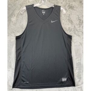 Nike Elite Mens Dri-FIT Basketball Tank Top Black Sleeveless Jersey Large